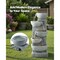 31.5" 5-Tier Rock Gray Outdoor Water Fountain with LED Lights Modern Bowl-Stacking Fiberglass